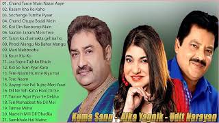 Best Of Udit Narayan Alka Yagnik Kumar Sanu Songs  90s Evergreen Bollywood Songs Jukebox [upl. by Jazmin]