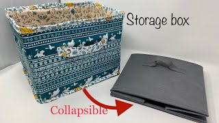 Collapsible storage box sewing tutorial  How to make a collapsible storage box diy [upl. by Eca383]