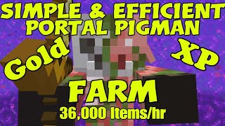 Simple amp Efficient Portal Pigman Farm Gold amp XP Minecraft Bedrock 120 [upl. by Airda]