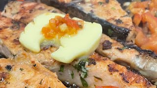 Garlic butter Salmon fish recipe Salmon fry [upl. by Adnirb]