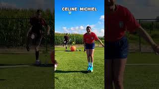 Celine and michiel footballskills football soccer greenscreen [upl. by Githens]