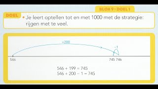 Pluspunt 4 groep 5 blok 9 doel 1 optellen met rijgen met teveel [upl. by Lemuel59]