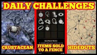 Daily Challenges SEASONED CRUSTACEAN HIDEOUTS ITEMS SOLD TO A FENCE Red Dead Online [upl. by Haidebej]