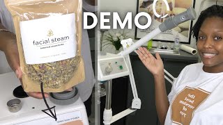 How to Use a Facial Steamer with Herbs  DEMO  For Solo Estheticians [upl. by Nosle]