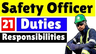 Duty of Safety Officer  Roles amp Responsibilities of a Safety Officer  Safety Officer Job Duties [upl. by Anthiathia]