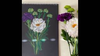 Sketching flowers with oil pastels✨ sketching flowerdrawing oilpasteldrawing [upl. by Harilda]