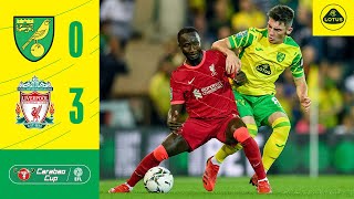 CARABAO CUP HIGHLIGHTS  Norwich City 03 Liverpool [upl. by Cartan189]