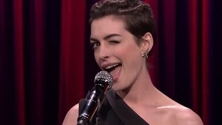 Anne Hathaway Raps with Jimmy Fallon  Hilarious Clip [upl. by Jaquiss]