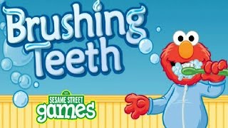 Sesame Street Elmo Brushing Teeth Kids Game Children Hygiene Education [upl. by Mcclelland]