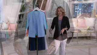 Denim amp Co Essentials Knit 34 Sleeve Open Front Jacket on QVC [upl. by Eniamor]