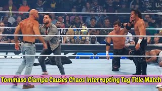 Tommaso Ciampa Causes Chaos Interrupting Tag Title Match During WWE SmackDown [upl. by Etnovad]