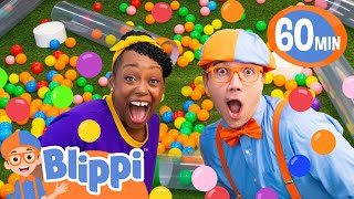 Ball Pit Color Game  Blippis Playdate  Educational Videos for Kids [upl. by Kihtrak]