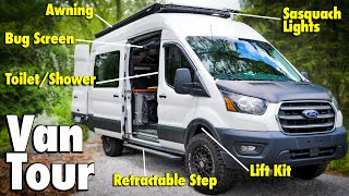 This Clever Custom Ford Transit Build Smartly put  where it mattered most Full Tour amp Cost [upl. by Leirza307]