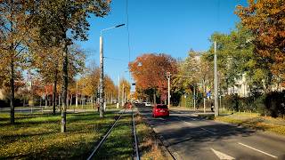 DVB Führerstandsmitfahrt im goldenen Herbst  Straßenbahn Dresden  4K [upl. by Eisler]