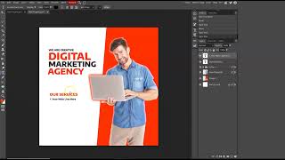 How To Create Digital Marketing Agency Poster Design in Photopea l Photopea tutorial [upl. by Esertap]