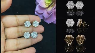 Diamond Celebrity’s Womens 925 Silver Yellow 225ct VVS ‘D’ Moissanite flower Stud Earrings [upl. by Brook124]