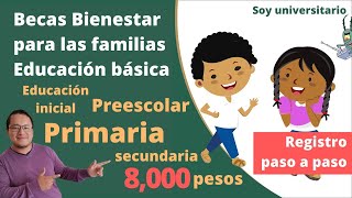 Cómo Solicitar las Becas para Primaria Secundaria Preescolar 2021 Becas Bienestar para Familias [upl. by Pironi]