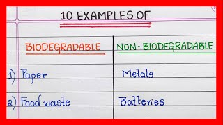 Biodegradable and Non biodegradable things  10 Examples  Biodegradable and non biodegradable waste [upl. by Trinity767]