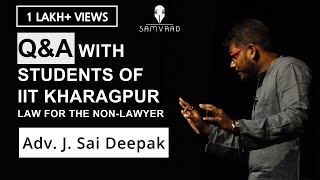 J Sai Deepak and an exciting QampA session at IIT Kharagpur [upl. by Aneger]