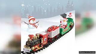 Christmas Train Set Electric Train Toy With Sound Light Railway Tracks Review [upl. by Maud]