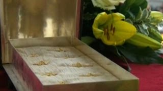 Vatican displays reputed bones of St Peter [upl. by Curtice]