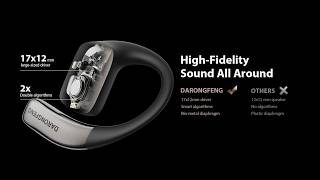 OVERVIEWDETAILS  DARONGFENG Open Ear Wireless Bluetooth Headphones [upl. by Eenhat]