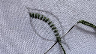 Sensational leaf hand embroidery designhow to start hand embroidery designembroidery [upl. by Kelby]