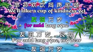 Auld Lang Syne 友谊万岁  Bilingual Rolling Karaoke Lyrics 双语版滚动式卡啦OK字幕 [upl. by Euv]