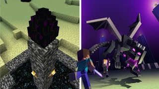 THE END  I defeated ender dragon In minecraft survival [upl. by Yhtomiht]