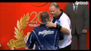 PDC World Darts Championship 2013 Phil Taylor vs Raymond van Barneveld fight after Match [upl. by Assirroc]