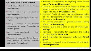 FACTS ABOUT ENDOCRINE SYSTEM [upl. by Kolosick959]