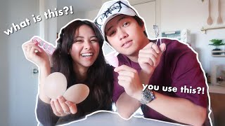 Quizzing my Boyfriend on FEMALE PRODUCTS [upl. by Reamonn]