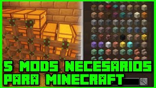 🔝💯 5 MODS NECESARIOS para TU MUNDO o Server DE MINECRAFT [upl. by Anaicul438]