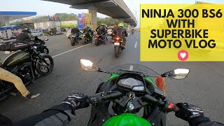 2021 KAWASAKI NINJA 300 BS6 SUNDAY RIDE with SUPERBIKES  MY FIRST MOTO VLOG [upl. by Eram]