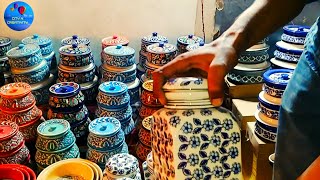 Ceramic Pots ampPlanters at wholesaleRetailKhurja Ceramic marketBest place for ceramic crockery [upl. by Acinomal]