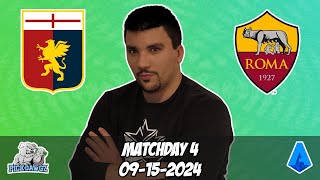 Genoa vs Roma Serie A Free Picks 9152024 Gorans Corner Kick  Serie A Football Picks [upl. by Eahsal269]