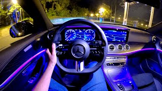 New MERCEDES ECLASS 2021 Facelift  NIGHT POV test drive amp FULL REVIEW AMG Line 220d [upl. by Eiramesor855]