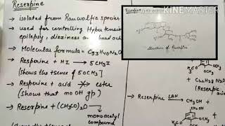 ReserpinePart 1 AlkaloidLecture no 5 [upl. by Slaughter978]