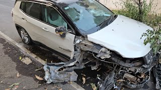 trilling horror death accident cctv cctvfootage car bike jeep compass vasai virar live [upl. by Neroc751]