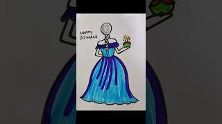 Happy Diwali drawing  Barbie doll drawing shortsfeed [upl. by Tory]