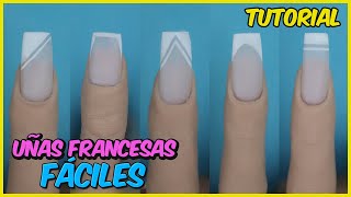 Como Hacer Uñas Francesas Fáciles  Línea PERFECTA [upl. by Quint]