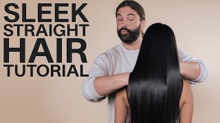 Sleek Straight Hair Tutorial  Hair Tutorials  Jonathan Van Ness [upl. by Netsirhc]