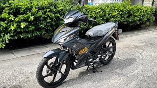 Yamaha Y135LC Fi V8 2023  Navy Walkaround [upl. by Atteuqahc]