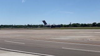 C17 Globemaster III takeoff from Keesler AFB [upl. by Alguire]