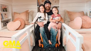 ‘The Wheelchair Dad’ builds epic bunk bed for his daughters [upl. by Stacia]