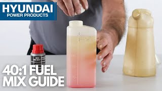 How to Mix 2Stroke Engine Oil 401 Ratio  A Guide by Hyundai Power Products [upl. by Llekcm]