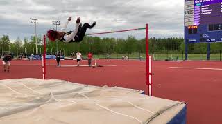 Henninger High School high jumper Kwamere White clears 6 9quot [upl. by Soalokin219]