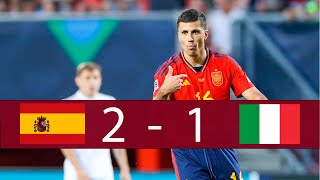 Spain vs Italy 21  Semifinal UEFA Nations League 2023  Highlights amp Goals [upl. by Kimitri]