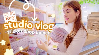 STUDIO VLOG ✿ HOW I ORGANISE 300 Stickers for my Etsy Sticker Shop amp Shop Launch [upl. by Garrison407]