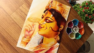 Maa Durga Pen Art step by step for beginners [upl. by Cynthea]